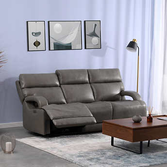 Dovestone leather power reclining sofa with store power headrests