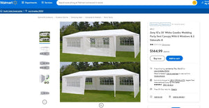 100721004 Zeny 10'x 30' White Gazebo Wedding Party Tent Canopy With 6 Windows & 2 Sidewalls-8