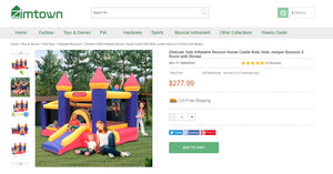100721008 Safe Inflatable Bounce House Castle Kids Slide Jumper Bouncer 2 Room with Blower