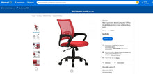 Load image into Gallery viewer, 101121023 Red Ergonomic Mesh Computer Office Desk Midback Task Chair w/Metal Base H03