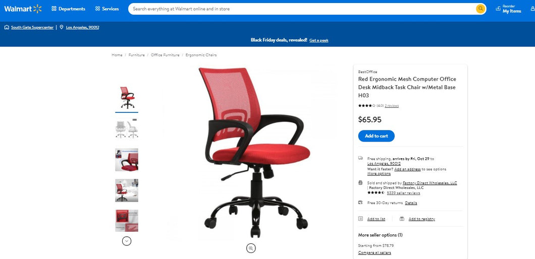 101121023 Red Ergonomic Mesh Computer Office Desk Midback Task Chair w/Metal Base H03