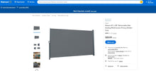 Load image into Gallery viewer, 101121B014 63&quot; x 118&quot; Retractable Side Awning Wind Screen Privacy Divider-Gray