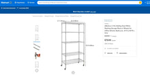 Load image into Gallery viewer, 101121B027 5-Tier Rolling Steel Whire Shelving Storage Rack w/ Wheels for Office Kitchen Bathroom, 35&quot;D x 18&quot;W x 71&quot;H