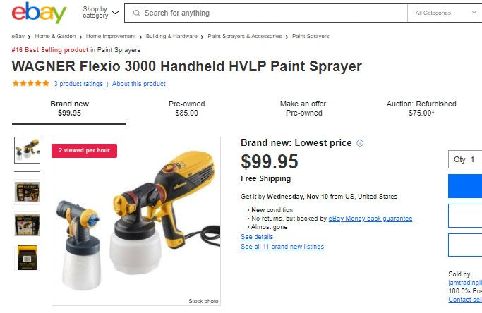 111421010 WAGNER Flexio 3000 Handheld HVLP Paint Sprayer