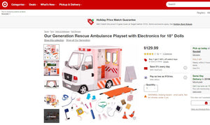 110421016 Our Generation Rescue Ambulance Playset with Electronics for 18" Dolls