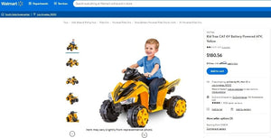 110421023 Kid Trax CAT 6V Battery Powered ATV, Yellow
