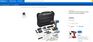 111221003 Blue Ridge Tools 46pc 20V Max Cordless Drill/Driver Project Kit BR2812U