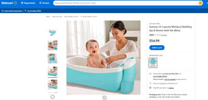 111721007 Summer Lil' Luxuries Whirlpool Bubbling Spa & Shower Bath Tub (Blue)
