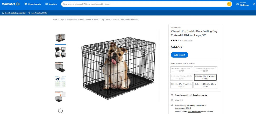 120121010 VIBRANT LIFE TWO DOOR DOG TRAINING CRATE