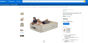 122721006 SERTA 18 IN ULTRA NEVER FLATQUEEN SIZE AIR BED