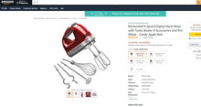 Load image into Gallery viewer, 12622013 KITCHEN  AID 9 SPEED HAND MIXER