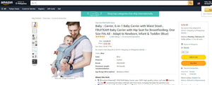 12622027 FRUITEAM MULTIFUCTIONAL BABY HIP SEAT AN BABY CARRIER