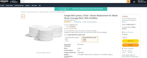 12722001 GOOGLE WIFI 3 PACK ROUTERS