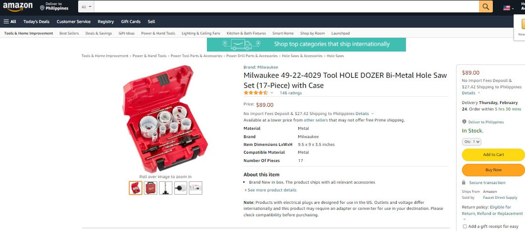 12722038 Milwaukee 49-22-4029 Tool HOLE DOZER Bi-Metal Hole Saw Set (17-Piece) with Case