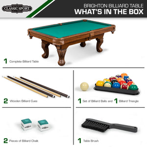 EastPoint Sports Masterton Billiard Pool Table - Green - 87 Inch - Features Durable Material with Built-In Leg Levelers