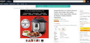 21622050 INSTANT POT DUO MULTI-USE 7 IN 1 COOKER SERVES 8
