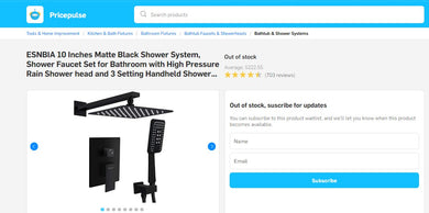 22422007 ESNBIA SHOWER SERIES MATTE BLACK FAUCET SET