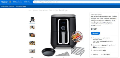 ARIA  CERAMIC AIR FRYER 10 qt