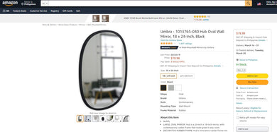 22822047 HUB MIRROR OVAL SHAPE 18 BY 24(BLACK )