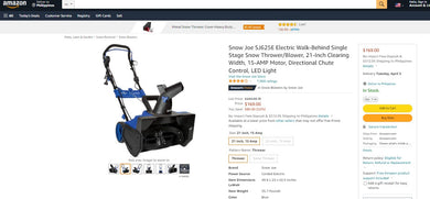 30922007 SNOW JOE 15A '21' ELECTRIC SNOW THROWER