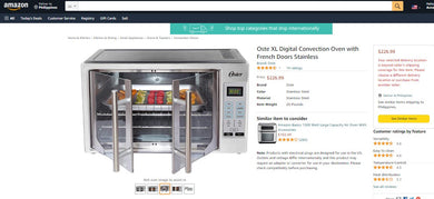 30922014 OSTER XL DIGITAL CONVECTION OVEN WITH FRENCH DOORS