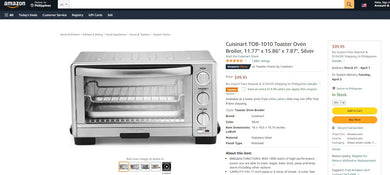 30922037 CUISINART TOASTER OVEN BROILER