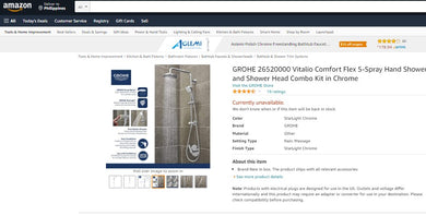 31622021 GROHE VITALIO FLEX SHOWER SYSTEM