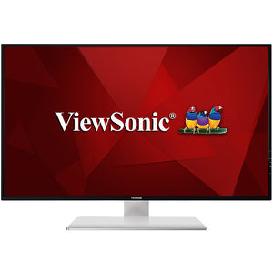 ViewSonic VX4380-4K 43 Inch Frameless Widescreen IPS 4K Monitor with HDMI USB and DisplayPort, Black/Silver