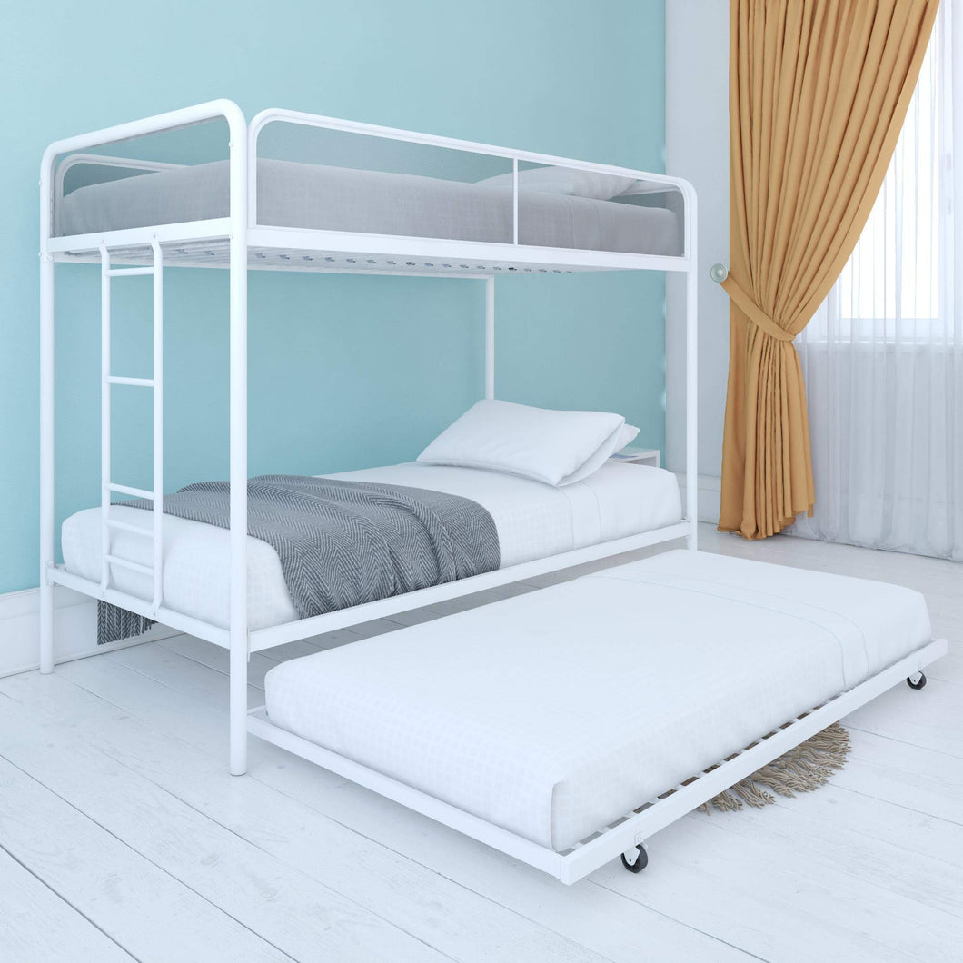 AI-Dorel DHP Triple Metal Bunk Bed Frame, White, Twin