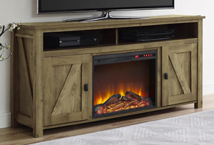 AI-Farmington Light Brown 60" Electric Fireplace TV Console