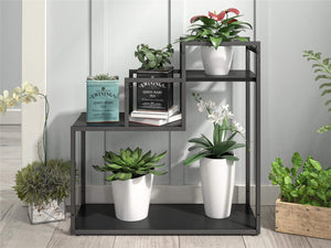 AI-Novogratz Weston Plant Stand, Black Oak