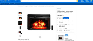 92321018 1500W 26" Electric Fireplace Insert Heater with Remote Control