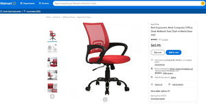 92721023 Red Ergonomic Mesh Computer Office Desk Midback Task Chair w/Metal Base H03