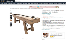 Load image into Gallery viewer, American Legend Brookdale 9’ LED Light Up Shuffleboard Table with Bowling - NICE!!
