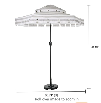 AI-Novogratz 88064CWG1E Poolside Connie Outdoor Umbrella, Gray