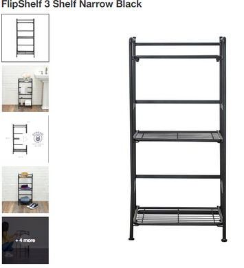 AI-FlipShelf 3 Shelf Narrow Black