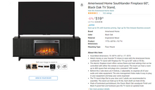 Load image into Gallery viewer, AI-Ameriwood Home Southlander TV Stand with Fireplace