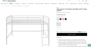 AI-JETT JUNIOR FULL METAL LOFT BED