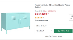 AI-Cache Mint 2-Door Metal Locker Accent Cabinet