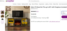 Load image into Gallery viewer, AI-Ameriwood Home Lumina Deluxe Fireplace TV Stand for TVs Up to 70&quot; Light Walnut