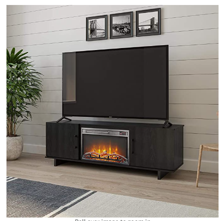 AI-Ameriwood Home Southlander TV Stand with Fireplace