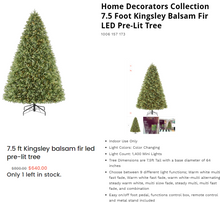 Load image into Gallery viewer, UPC192072535365 - Home Decorators Collection 7.5 Foot Kingsley Balsam Fir LED Pre-Lit Tree - COMES IN TWO BOXES