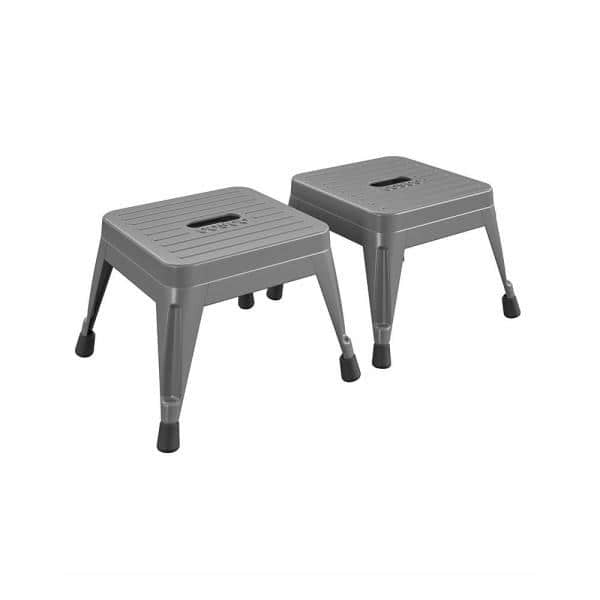 AI-1-Step 225 lb. Capacity Stackable Gray Steel Step Stool (2-Pack)