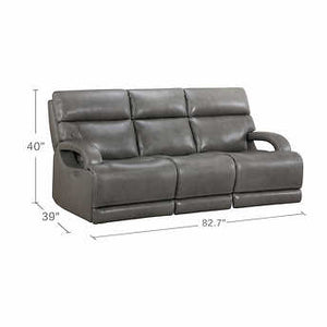 Dovestone Leather Power Reclining Sofa with Power Headrests